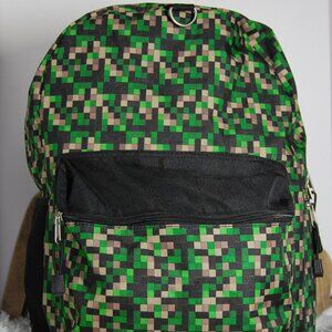 Star Point Minecraft Style Green Blocks Kids Backpack